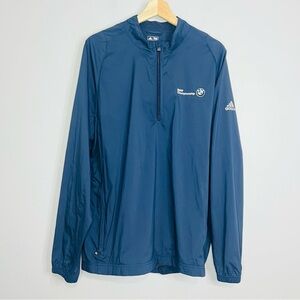 Adidas Navy ClimaProof BMW Championship 1/4 Zip Windbreaker L